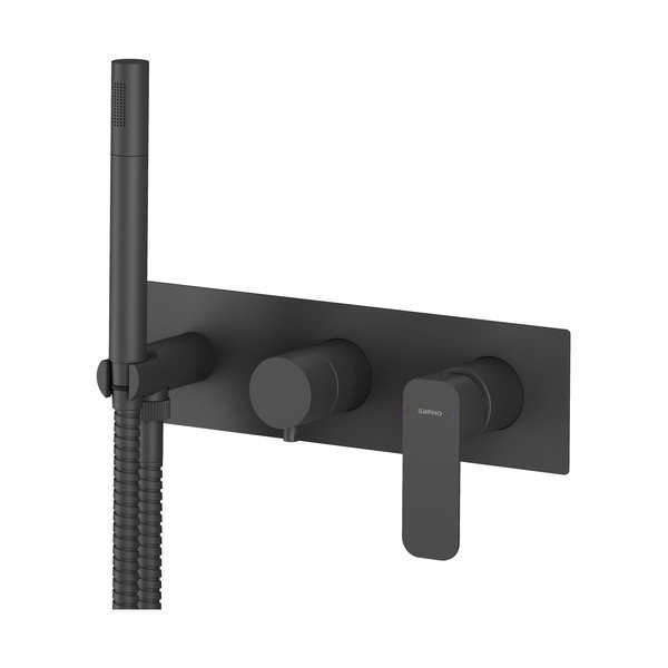 Matně černá podomítková sprchová baterie (3 výstupy) Spy – Sapho-image-2