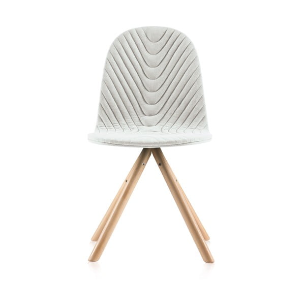 Krémová židle s přírodními nohami Iker Mannequin Wave