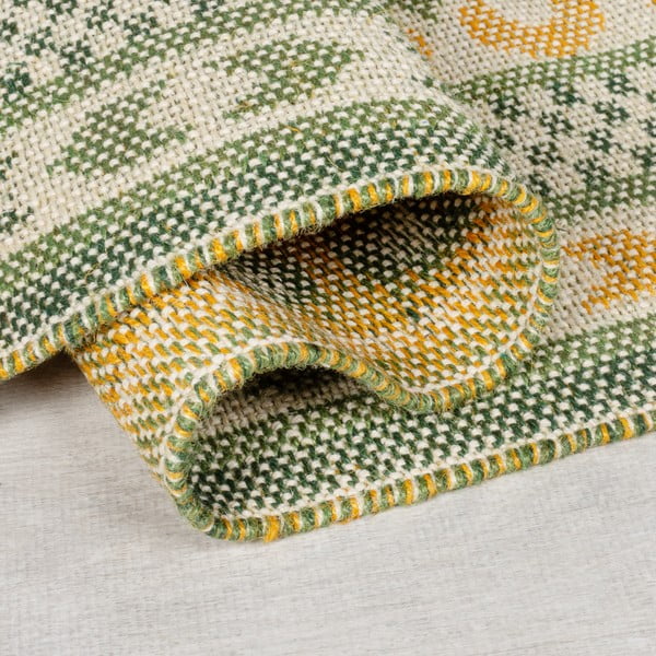 Zelený koberec s příměsí juty 120x170 cm Mara Jute Border – Flair Rugs-image-2