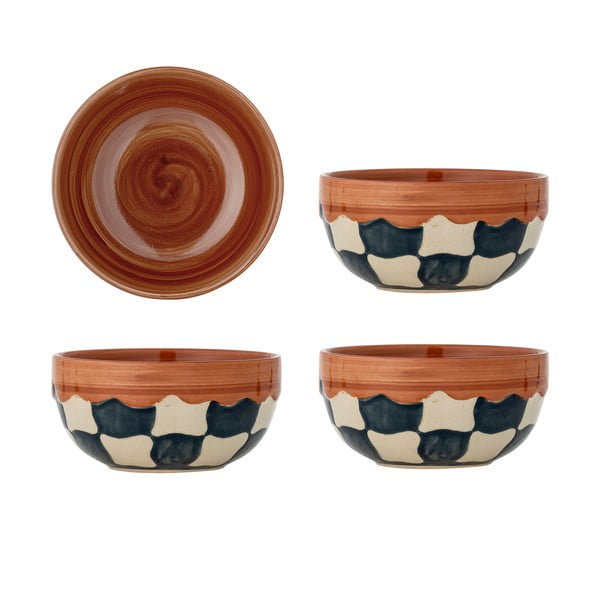 Misky v sadě 4 ks z kameniny 590 ml Check – Bloomingville