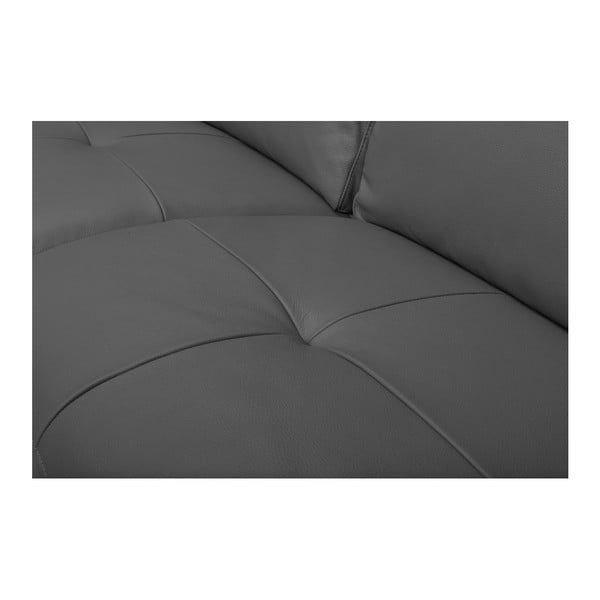 Šedá polohovací kožená dvojmístná pohovka Furnhouse Viktor, šířka 217 cm-image-3