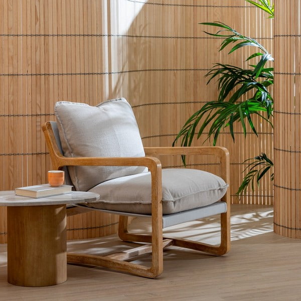 Křeslo v béžové a přírodní barvě – Ixia-image-1