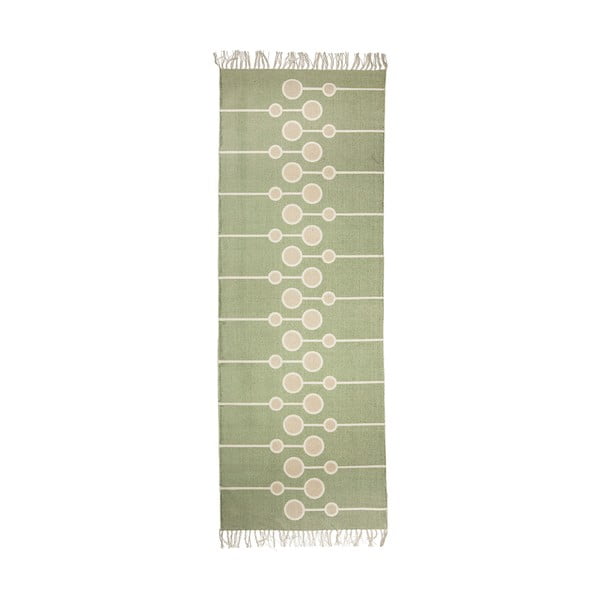 Zelený bavlněný koberec Bloomingville Gredo, 70 x 200 cm
