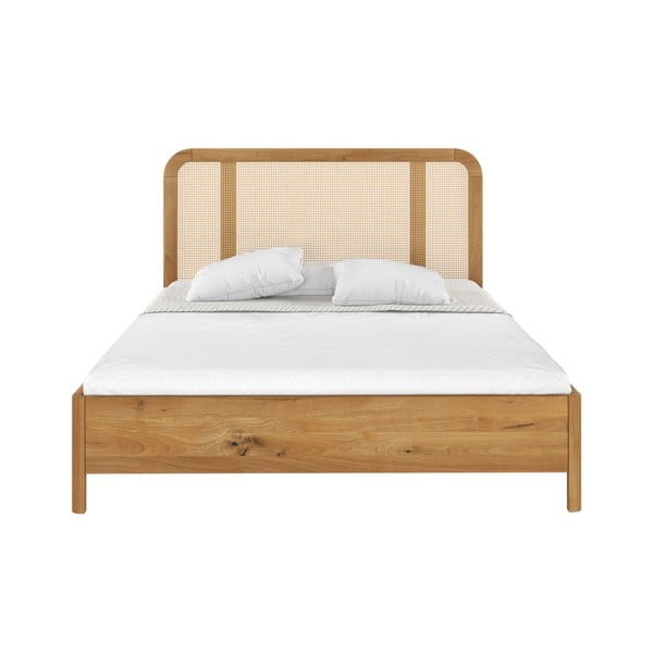 Dvoulůžková postel z dubového dřeva 200x200 cm v přírodní barvě Harmark – Skandica-image-2