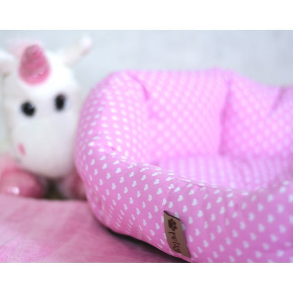 Růžový bavlněný pelíšek 65x50 cm Pinky - Petsy-image-2