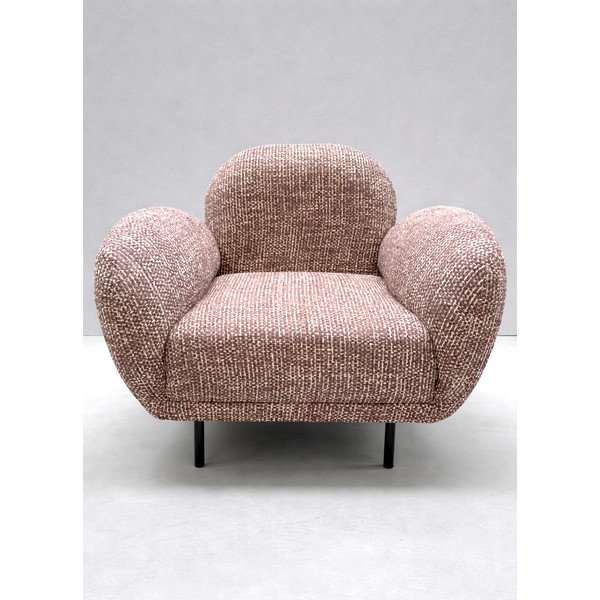 Křeslo z textilie bouclé v terakotové barvě Poppy - II. jakost – Micadoni -image-1