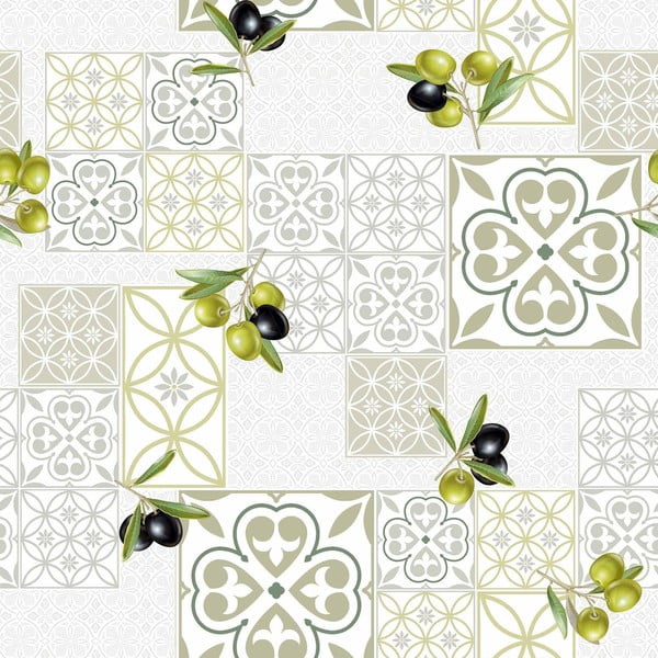 Omyvatelný ubrus z PVC ø 160 cm Andalousie – douceur d'intérieur-image-1