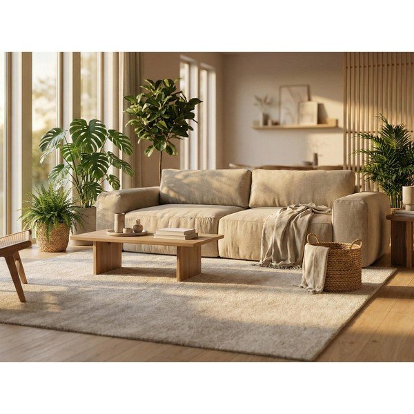 Zelená žinylková rozkládací rohová pohovka (pravý roh/s lenoškou) Kuki – Makamii-image-1