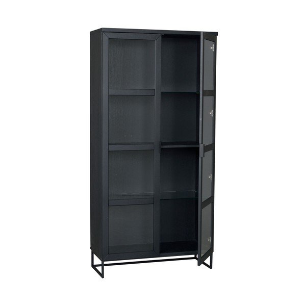 Černá vitrína z dubového dřeva 95x195 cm Everett - Rowico-image-3