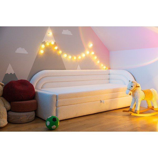 Krémová rozkládací/s úložným prostorem pohovka z textilie bouclé levý roh 223 cm Fabillo – ELTAP-image-3