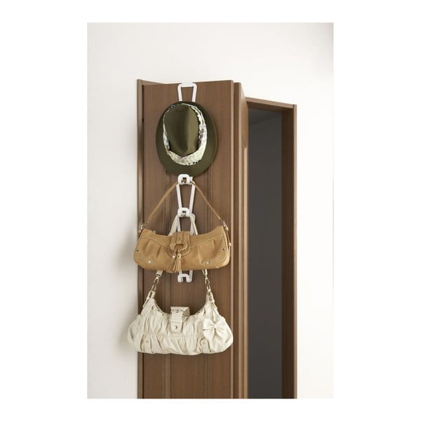 Bílý věšák na kabelky se zavěšením na dveře a 6 háčky YAMAZAKI Kanazawa-image-3
