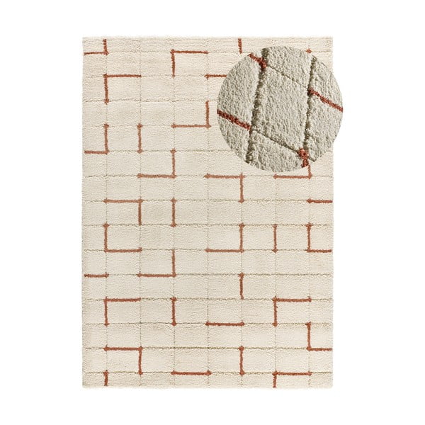 Koberec v cihlové a krémové barvě 133x190 cm Brenda – Universal