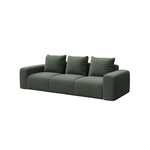 Zelená pohovka z textilie bouclé 287 cm Feiro – MESONICA-image-2