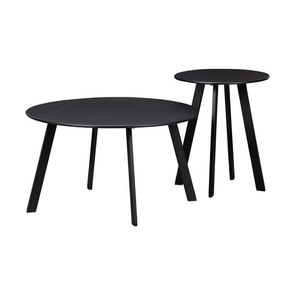 Černý zahradní odkládací stolek WOOOD Fer, ø 70 cm-image-3