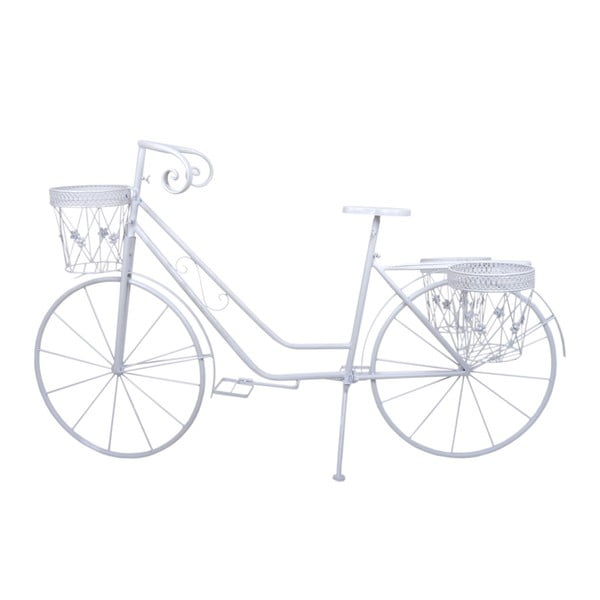 Bílý stojan na květináč Ewax Bicycle, délka 146 cm