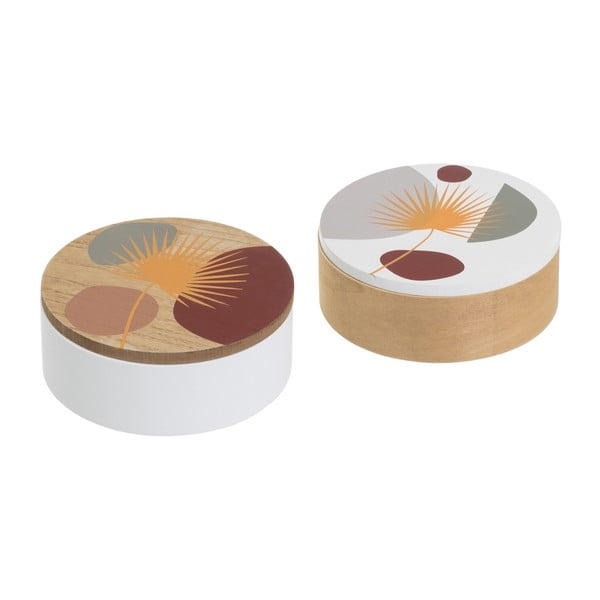 Dekorativní úložné boxy s víkem v sadě 2 ks ø 17x6,5 cm – Casa Selección