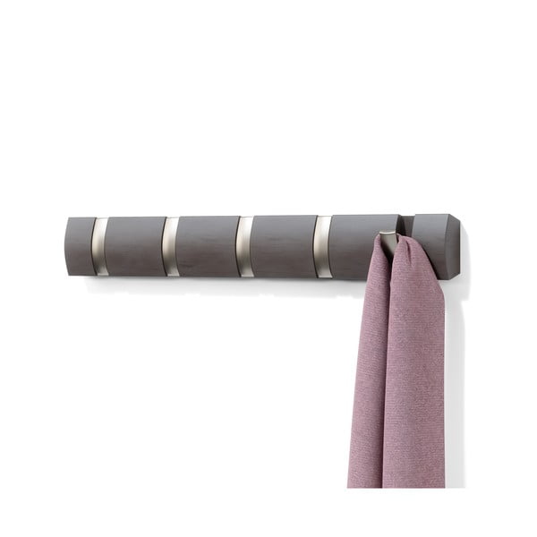 Šedý nástěnný věšák z topolového dřeva Flip – Umbra-image-4