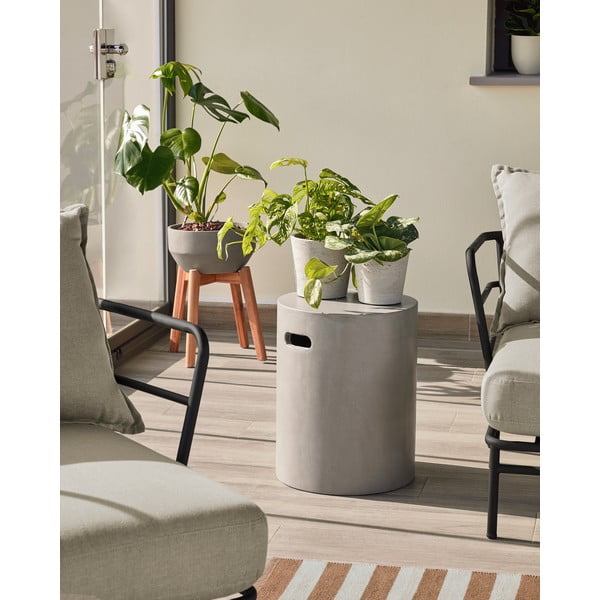 Šedý betonový odkládací stolek Kave Home Jenell, ⌀ 35 cm-image-2