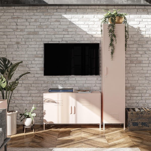 Růžová kovová skříňka 38x185x40 cm Mission District – Støraa-image-1