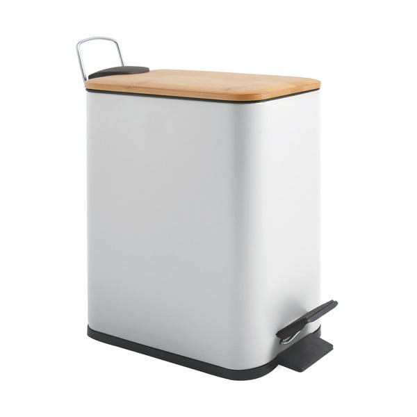 Bílý nášlapný ocelový odpadkový koš 5 l   Erik – Spirella