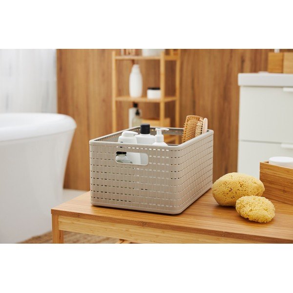 Béžový úložný košík z recyklovaného plastu Country - Rotho-image-2