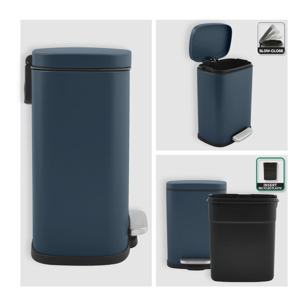 Nášlapný ocelový odpadkový koš v petrolejové barvě 5 l   Akira – Spirella-image-4