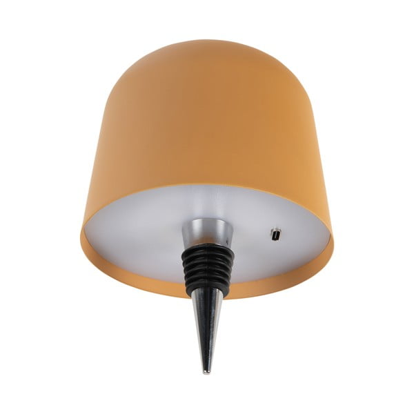 Okrově žlutá LED stolní lampa na lahev s kovovým stínidlem (výška 13 cm) Cone Hat LED – Leitmotiv-image-2