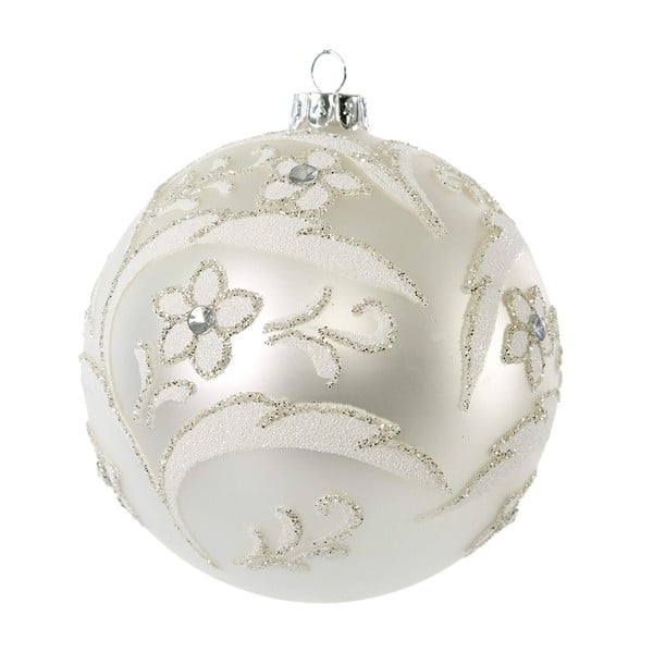 Sada 6 skleněných vánočních ozdob ve stříbrné barvě DecoKing Tatiana