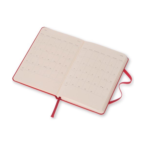 Červený týdenní diář Moleskine Hard, 18 měsíců, malý-image-3