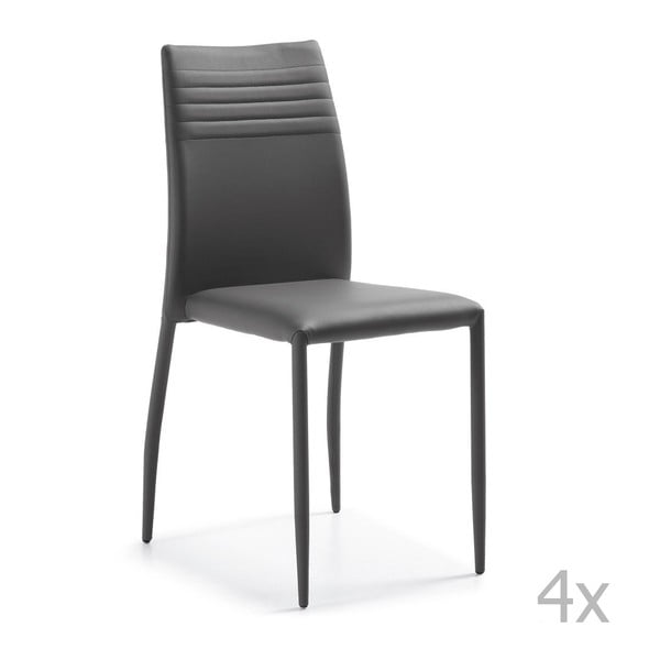 Sada 4 šedých židlí La Forma Fresh