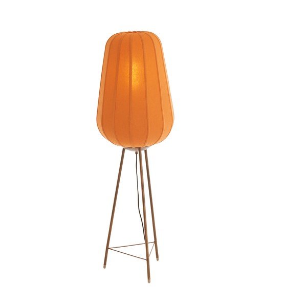 Stojací lampa v terakotové barvě s textilním stínidlem (výška 133 cm) Bibury – Light & Living-image-1