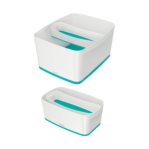 Bílo-tyrkysový plastový organizér na psací potřeby MyBox - Leitz-image-3