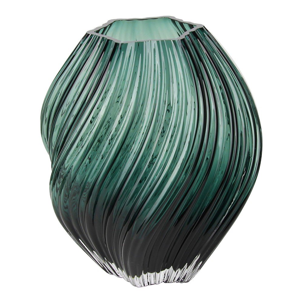 Tmavě zelená skleněná ručně vyrobená váza (výška 23 cm) – House Nordic