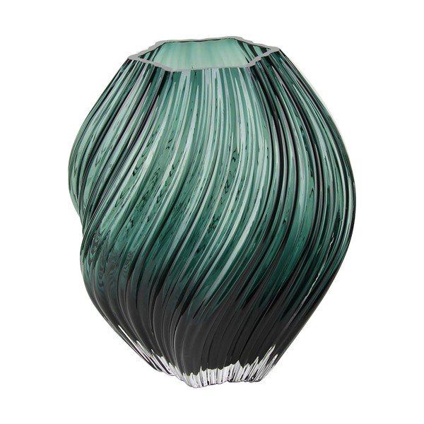 Tmavě zelená skleněná ručně vyrobená váza (výška 23 cm) – House Nordic