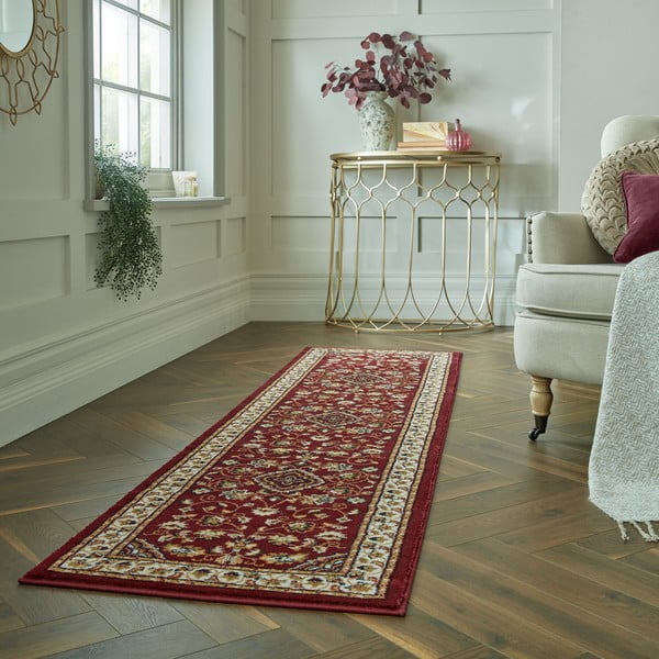 Červený běhoun 66x300 cm Sherborne – Flair Rugs-image-1