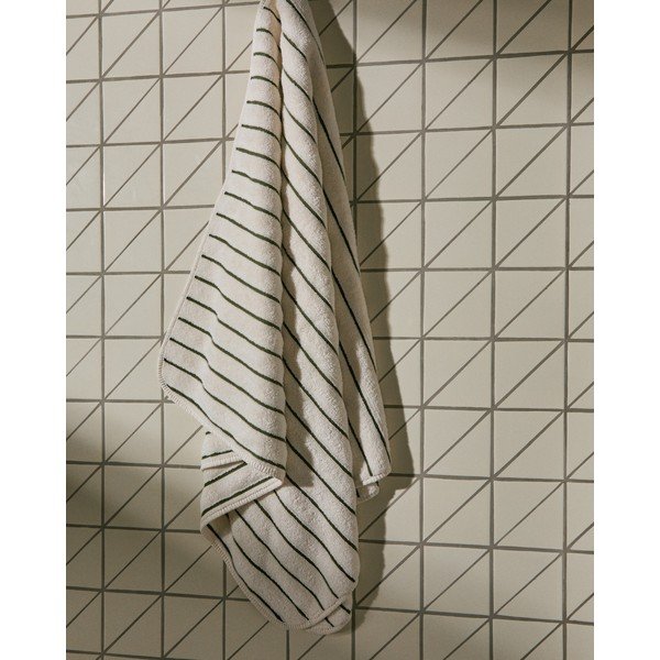 Zelená/béžová froté bavlněná osuška 70x140 cm Dorane – Kave Home-image-2