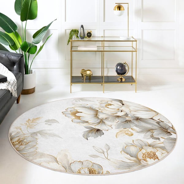 Pratelný kulatý koberec ve světle šedé a béžové barvě ø 120 cm Soft and Gentle – Mila Home-image-3