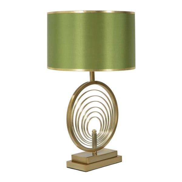Zelená stolní lampa s konstrukcí ve zlaté barvě Mauro Ferretti Oblix