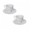 Bílé šálky v sadě 2 ks z kostního porcelánu 80 ml Queen – Brandani