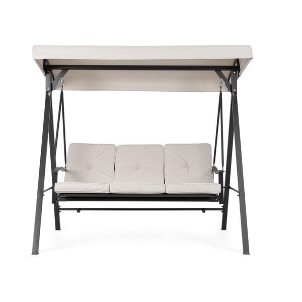 Antracitová/béžová kovová zahradní houpačka Taurus – Bizzotto-image-1