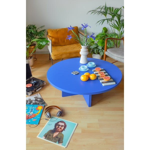 Modrý kulatý konferenční stolek ø 100 cm Pausa – Really Nice Things-image-3