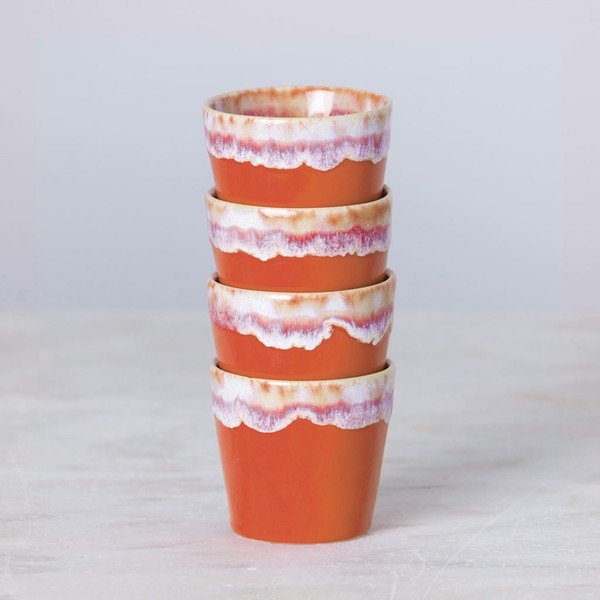 Bílo-oranžový kameninový šálek na espresso Costa Nova, 90 ml-image-1