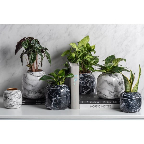 Bílo-černá železná váza PT LIVING Marble, výška 12,5 cm-image-4