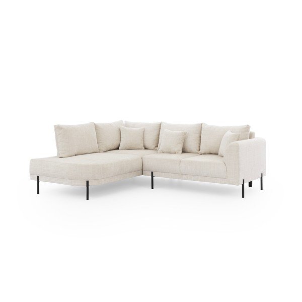 Béžová žinylková rohová pohovka (levý roh/do L) Mauris  – Ropez-image-2