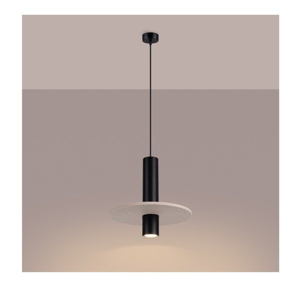 Černé/béžové kovové závěsné svítidlo ø 30 cm Olisa – Sollux-image-2