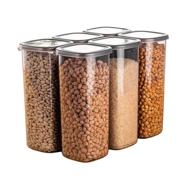 Plastové dózy v sadě 6 ks na potraviny Fresco – Hermia