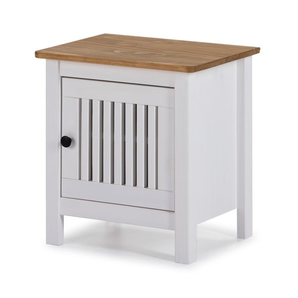 Bílý dřevěný noční stolek Marckeric Bruna-image-3