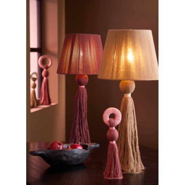 Stolní lampa v cihlové barvě s textilním stínidlem (výška 58 cm) Espino – Light & Living-image-1