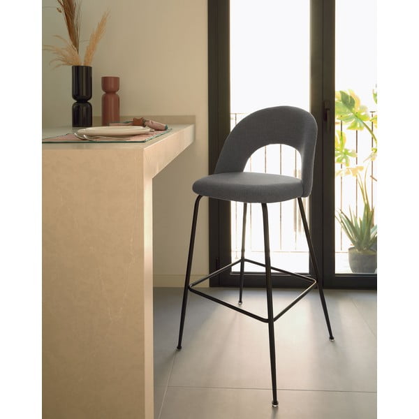 Šedé barové židle v sadě 4 ks (výška sedáku 63 cm) Mahalia – Kave Home-image-1
