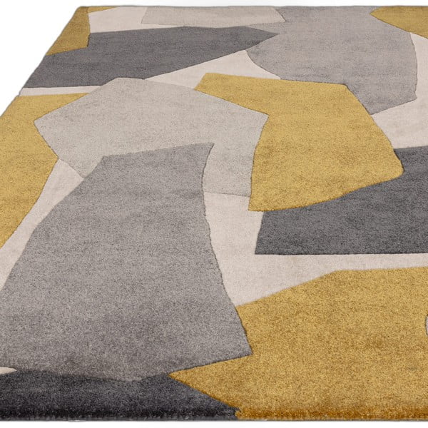 Ručně tkaný koberec z recyklovaných vláken v okrově žluté a šedé barvě 160x230 cm Romy – Asiatic Carpets-image-3